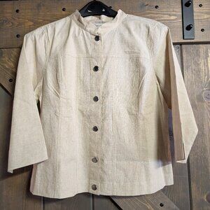 Christopher Banks beige thin summer blazer size L